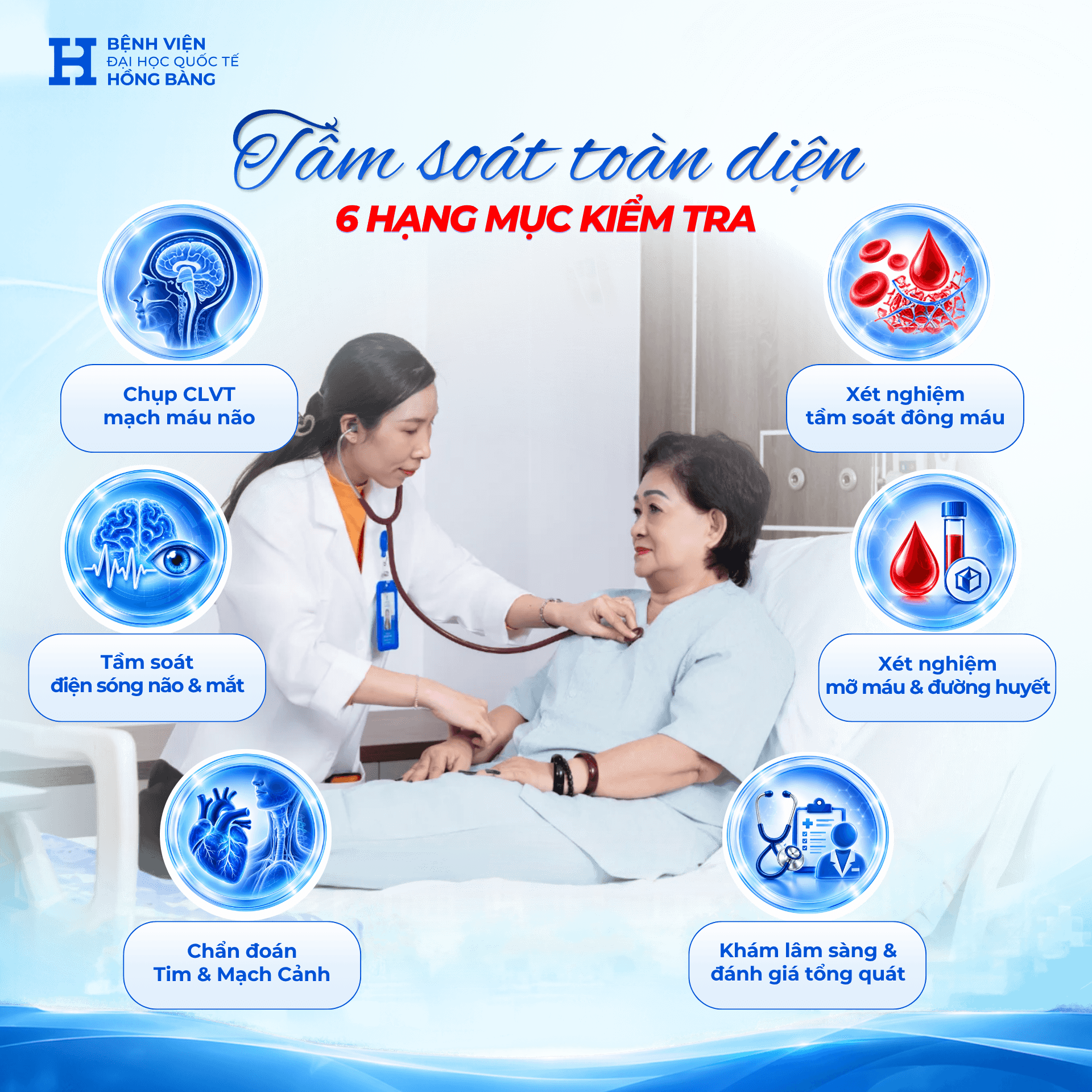 Các hạng mục tầm soát đột quỵ tại bệnh viện Đại học Quốc tế Hồng Bàng